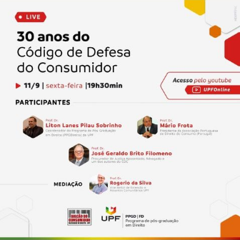 Live: 30 anos do Código de Defesa do Consumidor Dia 11 de setembro de 2020