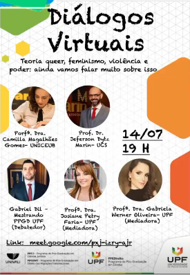 Diálogos Virtuais - Teoria queer, feminismo, violência e poder: ainda vamos falar muito sobre isso Dia 14 de julho de 2020