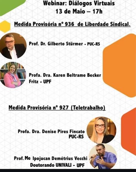 Diálogos Virtuais - Medida Provisória nº 936 de Liberdade Sindical - 13 de maio de 2020