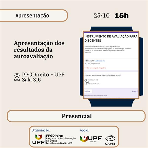Seminário de Autoavaliação - 25 de outubro de 2024