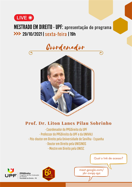 Mestrado em Direito - UPF: Apresentação do Programa Dia 29 de outubro de 2021