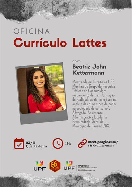 OFICINA: Currículo Lattes Dia 03 de novembro de 2021