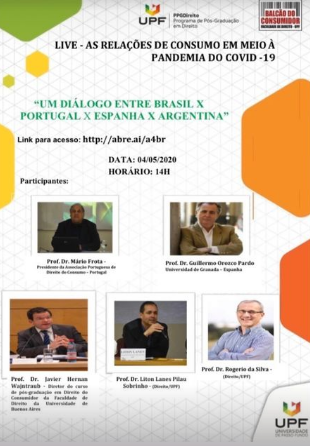 Live - Um diálogo entre Brasil x Portugal x Espanha x Argentina Dia 04 de maio de 2020