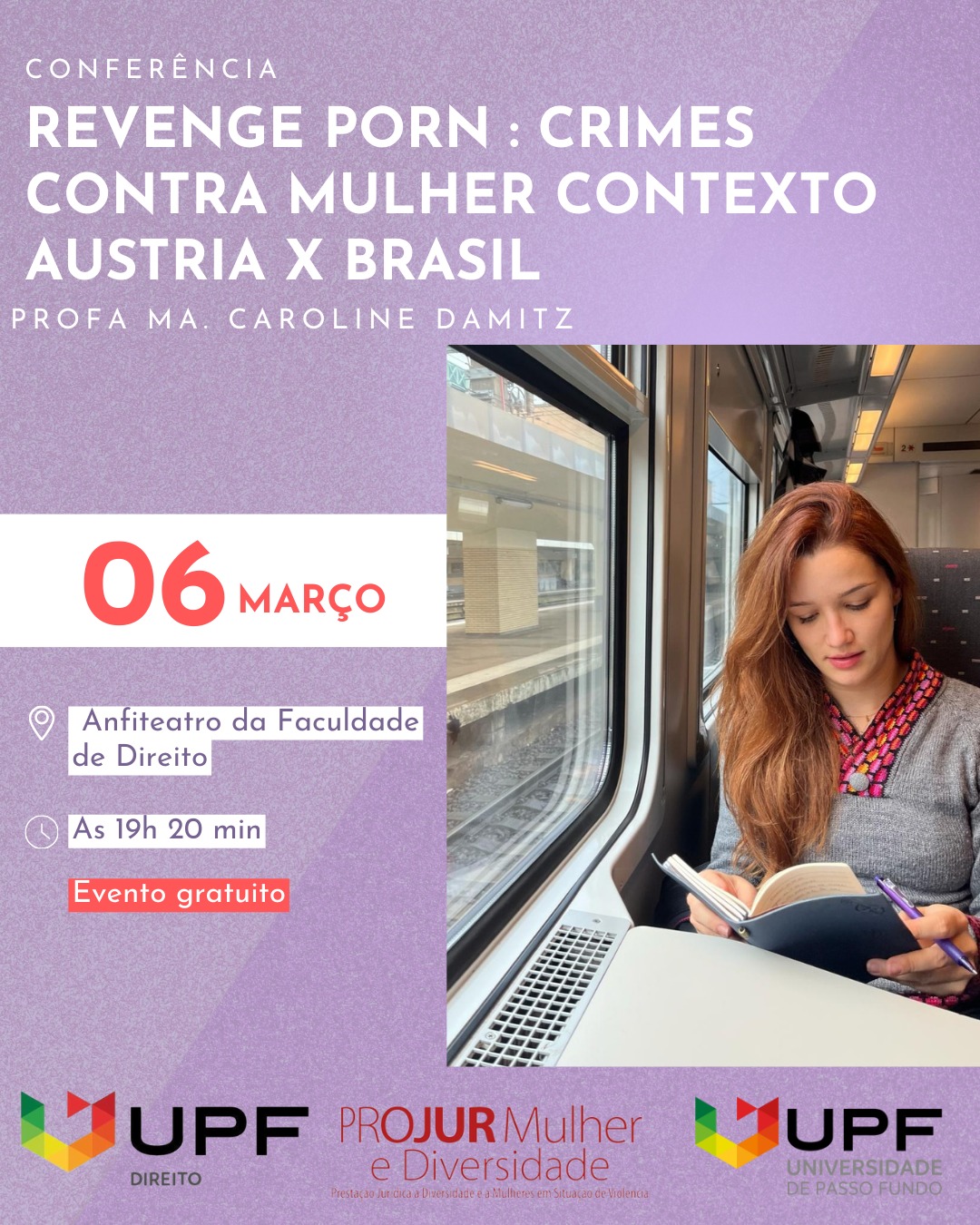 Projur Mulher e Diversidade promove conferência nesta quarta (6) - UPF |  Universidade de Passo Fundo